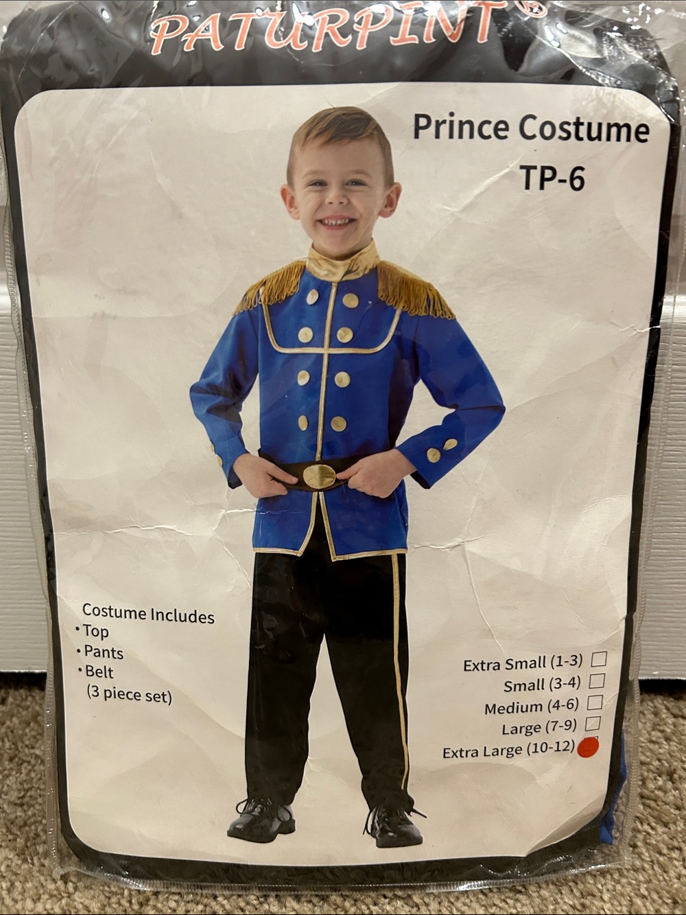 Boys' Royal Blue Prince Costume with Gold Trim